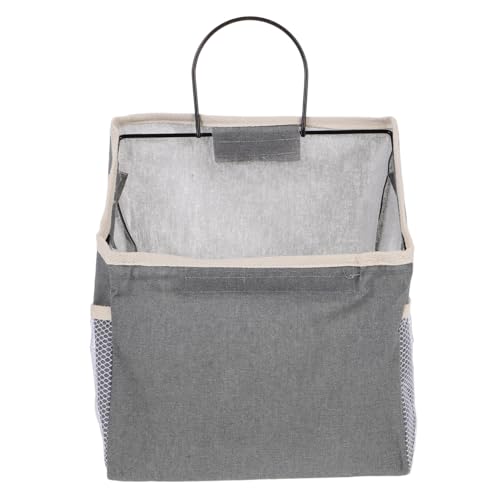 SOLUSTRE Praktische Große Hängeaufbewahrungstasche aus Stoff Graue Haushalts Wandtasche mit Großen Fächern für Schlafzimmer Wohnzimmer für Schmuck Schlüssel Handy Schuhe Ordnen von SOLUSTRE