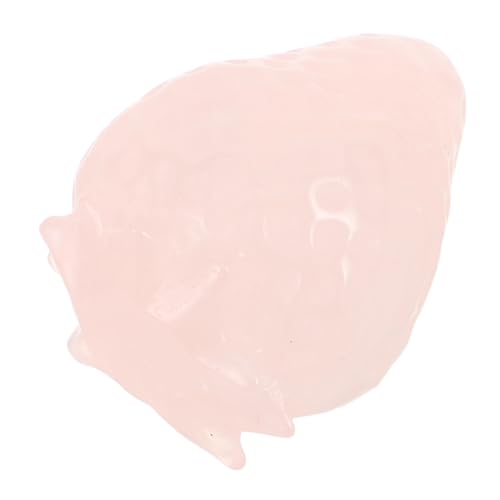 SOLUSTRE Quartz Erdbeer-Figurine aus Natürlichem Kristall Realistisches Künstliches Obst Dekorativer Briefbeschwerer Stilvolles Frucht-Ornament für Wohn- Büro Tischdekoration von SOLUSTRE