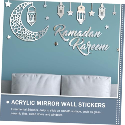 SOLUSTRE Ramadan Ramadan Spiegel Optik Wandsticker DIY Mond Motiv Silber für Büro Wohnzimmer Schlafzimmer Eid Dekoration Geschenk SOLUSTRE Ramadan Ramadan Spiegel Optik Wandsticker DIY Mond Motiv Silber für Büro Wohnzimmer Schlafzimmer Eid Dekoration Geschenk von SOLUSTRE