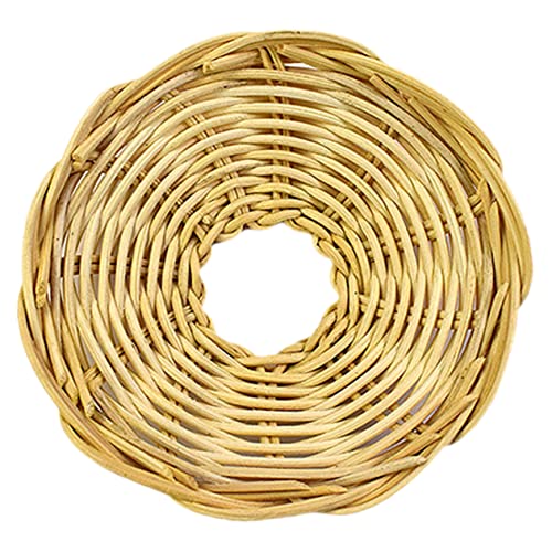 SOLUSTRE Rattan Lampenschirm Hängelampe Vintage Gewebter Lampenschirm für Restaurant Hotel und Zuhause Handgefertigt Warmes Licht Dekorativ und Stylisch Beige von SOLUSTRE