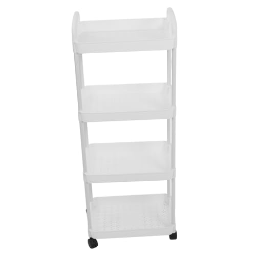 SOLUSTRE Regal Für Badezimmerwagen Beweglich Multifunktional Hoch Arbeitsorganisation Mehrzweckräder Büro Gestufter Rolldraht Servierwagen Lagerregale Toiletten Organizer Pp von SOLUSTRE