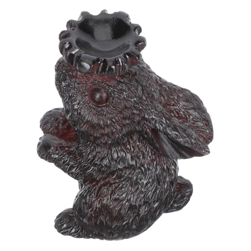 SOLUSTRE Resin Kaninchen Kristallkugel Ständer aus Harz Dekorativer Sphere Display Base Holder für Zuhause und Büro Sicherer Resin Halter für Kristallkugel und Jade Braun von SOLUSTRE