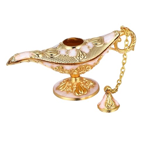 SOLUSTRE Retro Ornament Vintage Lampe Deko Modell mit Feiner Gravur Gold weiß Stabiles Verschleißfestes Material Stilvolle Geschenkdekoration für Regal Tisch und Party von SOLUSTRE