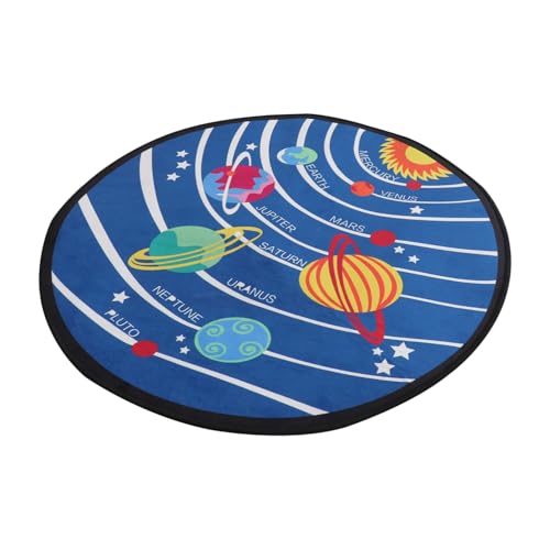 SOLUSTRE Runder Cartoon Teppich mit Planetendesign Waschbar und rutschfest Durchmesser Weiche Bodenschutzmatte für Kinderzimmer Wohnzimmer und Schlafzimmer Dekorativer und Praktischer SOLUSTRE Runder Cartoon Teppich mit Planetendesign Waschbar und rutschfest Durchmesser Weiche Bodenschutzmatte für Kinderzimmer Wohnzimmer und Schlafzimmer Dekorativer und Praktischer von SOLUSTRE