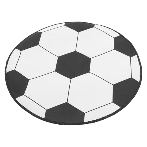 SOLUSTRE Runder Fußball Teppich rutschfeste Bodenschutzmatte für Büro und Computerschreibtischstuhl Wohnzimmer Schlafzimmer Kinderzimmer für Fußballfans von SOLUSTRE