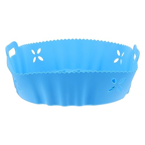 SOLUSTRE Runder Silikon Liner für Heißluftfritteuse Wiederverwendbare Antihaft Backform Kompatibel mit Mikrowelle und Dampfgarer für Hähnchenflügel Burger und von SOLUSTRE