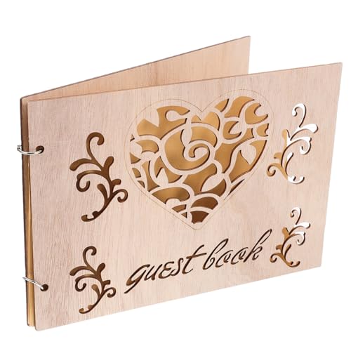 SOLUSTRE Rustikales Hochzeits aus Holz mit Seiten Multifunktionales Hochzeitsalbum und Design für Hochzeit Verlobung Holzoptik von SOLUSTRE