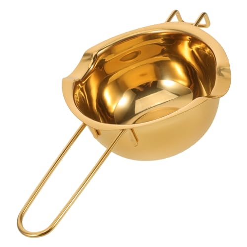 SOLUSTRE Schmelztopf Goldfarben für Schokolade Butter Wachs Wasserbad Schmelzschale mit Griffen und Ausgießnasen Kompakter Heiztopf zum Backen und Candy Melting Leicht zu Reinigen und SOLUSTRE Schmelztopf Goldfarben für Schokolade Butter Wachs Wasserbad Schmelzschale mit Griffen und Ausgießnasen Kompakter Heiztopf zum Backen und Candy Melting Leicht zu Reinigen und von SOLUSTRE