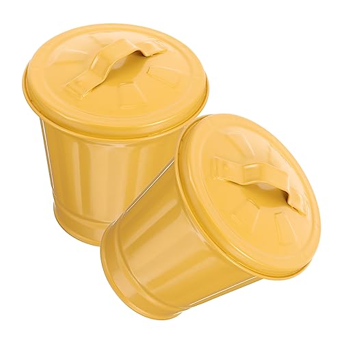 SOLUSTRE Schreibtisch-Mülleimer aus verzinktem Eisen, kompakter Mülleimer für Büro und Zuhause, stilvoll und Abfalleimer, Gelb, für die Organisation von Gegenständen, 2 Stück SOLUSTRE Schreibtisch-Mülleimer aus verzinktem Eisen, kompakter Mülleimer für Büro und Zuhause, stilvoll und Abfalleimer, Gelb, für die Organisation von Gegenständen, 2 Stück von SOLUSTRE