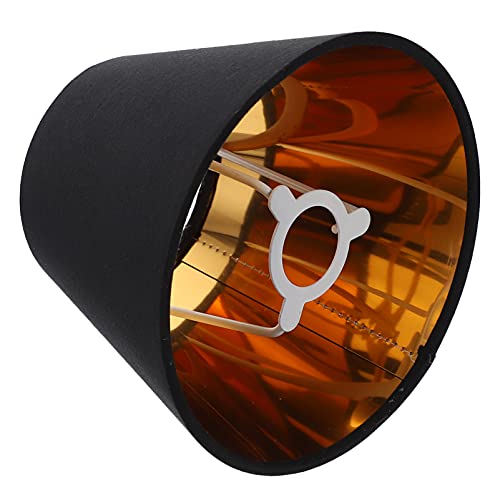 SOLUSTRE Schwarzes Gold Lampenschirm Fass Stoff Kleiner Lampenschirm für Tischlampe Und Bodenleuchte 3. En 5X5. 9X4. 7Inch E14 Lampenschirme Spinne von SOLUSTRE