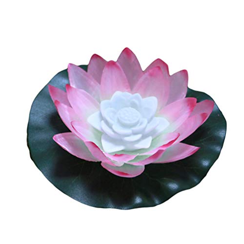 SOLUSTRE Schwimmlichter+solar Flower Ponds LED Lichter Schwimmende Nachtlichter Wasserdichte Dekorative Lichter für Gartenterrasse Hof Festival Party (Rosa) Pinke Schwimmkerzen Led Flower Ponds von SOLUSTRE