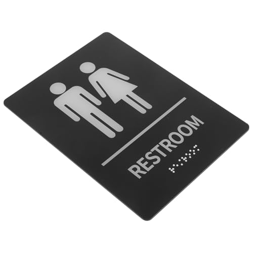 SOLUSTRE Selbstklebendes Kunststoff Braille Wc Schild für Gemeinschafts Toiletten Robust Leicht zu Reinigen Einfache Montage Glatten Oberflächen Hohe Sichtbarkeit Geeignet für von SOLUSTRE