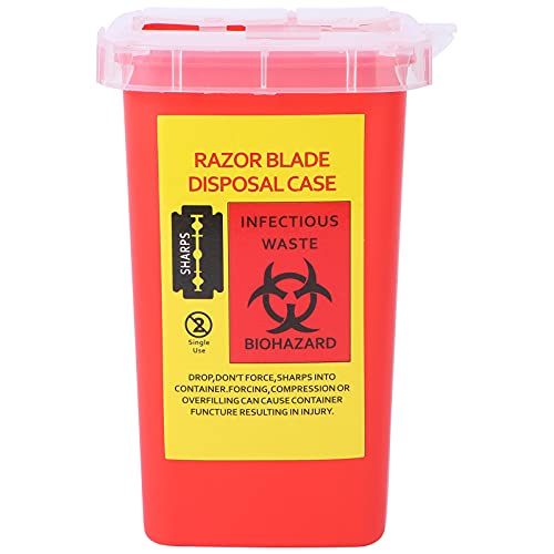 SOLUSTRE Sharps Container Nadel Entsorgungsbox Biohazard Container Sharps mit Klappdeckel für Spritzen Klingen Lanzetten Top Tattoo Entsorgungsset von SOLUSTRE