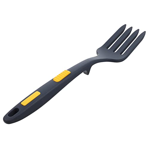SOLUSTRE Silikon Kochgabel Dunkelblau Ergonomisches Hitzebeständiges Küchengerät für Servieren und Rühren von Pasta Spülmaschinenfest und Geruchsneutral für Zuhause und Gastronomie von SOLUSTRE