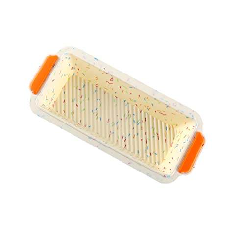 SOLUSTRE Silikon Kuchenform Farbig mit Griffen Antihaft Backform für Brot Kuchen Muffins Flexible Hitzebeständige Backform aus Lebensmittelechtem Silikon Wiederverwendbar Farbige Punkte von SOLUSTRE