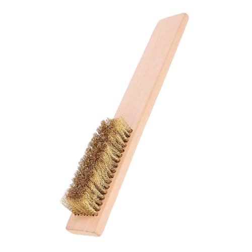 SOLUSTRE Snowboard Wax Reinigungsbürste Holzgriff Kupferborsten Skateboard Wachs Entferner für Effektive Reinigung und Schutz der Ski Skateboard oberfläche von SOLUSTRE