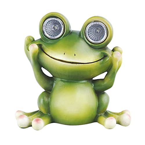 SOLUSTRE Solar Gartenlampe Frosch Statue Niedliches Cartoon Nachtlicht Für Garten Solarleuchte Deko Und Tragbar Für Außenbereiche Dekoration Für Zuhause Und Freunde von SOLUSTRE
