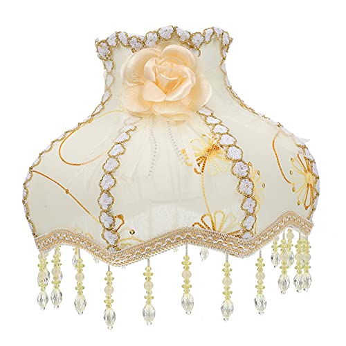 SOLUSTRE Stehlampe Lampenschirm Trommel Kronleuchter Europäische Retro Lampenschirm Retro Stoff Lampenschirm Handgemachte Viktorianischen für Tisch Licht Tischlampenschirm Lampe Stoffschirm von SOLUSTRE
