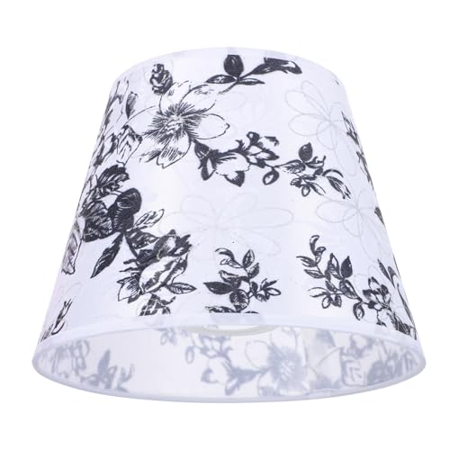 SOLUSTRE Stoff Lampenschirm Nachttischlampe Schirm E27 Tischlampe Lampenschirm Schwarz Weißer Schutzhülle für Schreibtischlampe Pendelleuchte Deckenleuchte Wandleuchte Zimmer Hotel Dekoratio von SOLUSTRE
