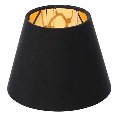 SOLUSTRE Stoff Lampenschirm Tischlampe Lampenschirm für E14 Glühbirne 15X9X12CM Schwarz Tuch Schutzhülle für Pendelleuchte Kronleuchter Schreibtischlampe Deckenleuchte schwarz von SOLUSTRE