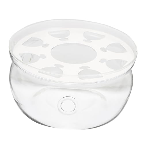 SOLUSTRE Teekannenwärmer Stövchen Weiß Hitzebeständig mit Aluminiumunterlage für Kanne Teebereiter Wärmer Langlebig und Stoßfest für Offene Flamme von SOLUSTRE