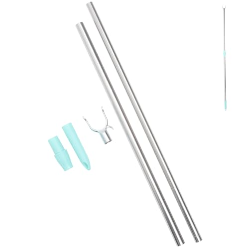 SOLUSTRE Teleskopische Kleiderstange aus Verstellbare Wäscheleine für und Außen Langlebig und Robust zum Aufhängen von Kleidung für Balkon mit Aluminium Kleidergabel Grün von SOLUSTRE