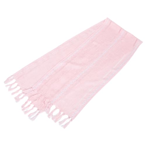 SOLUSTRE Tischflagge Tischtuch Esszimmertisch Esstischläufer Leinentischdecke Bauernhaus Tischläufer Langer Tischläufer Bauernhaus Esszimmerdekor Rosa Polyester Polyester von SOLUSTRE