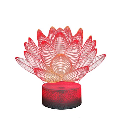 SOLUSTRE Lampe Für Optische Täuschung Dekorationslampe Lotus-dekor-Beleuchtung Lotuslampe Lotus-nachtlicht Dekorative Beleuchtung Geschenk Lampe 3D Schreibtischlampe Elektronisch von SOLUSTRE