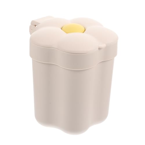 SOLUSTRE Tischmülleimer Blumenform mit Deckel Kompakt Luftdicht Kleiner Abfalleimer für Büro Schlafzimmer Badezimmer Dekorativer Mini-mülleimer für Schreibtisch und Kosmetikbereich von SOLUSTRE