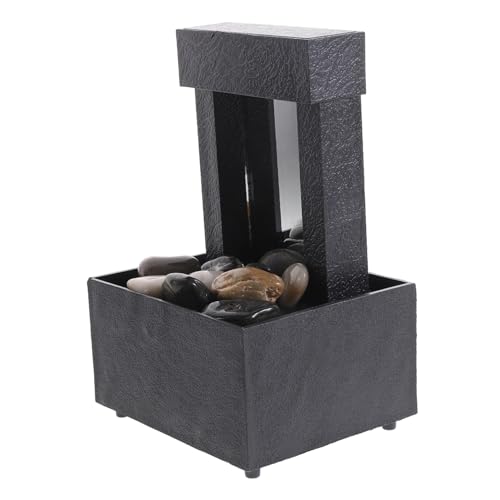 SOLUSTRE Tischwasserfall Chinesischer Stil mit Kleinem Wasserfall Dekorativer Desktopbrunnen für Büro und Wohnzimmer Indoor Zimmerbrunnen mit Natürlichem Feng Shui Leichter Zirkulierender von SOLUSTRE