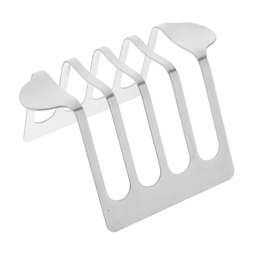 SOLUSTRE Toastbrotstand Sandwichregal Brotregal Stabiler Toastständer Stabiler Brothalter Brechen Küchenregal Toasthalter aus Edelstahl Toaststand Sandwichständer Rostfreier Stahl Silver von SOLUSTRE