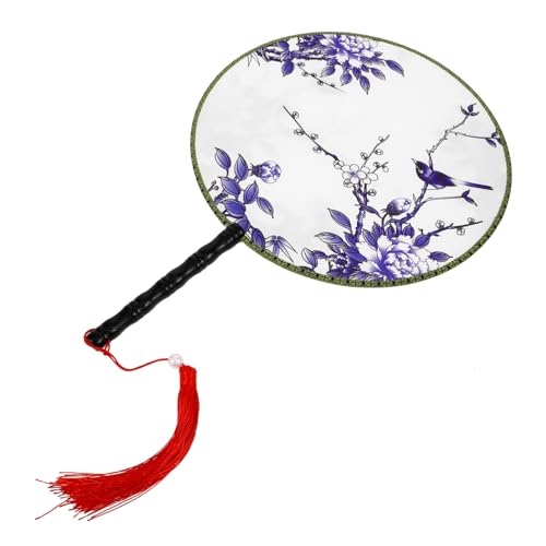 SOLUSTRE Traditioneller Chinesischer Handfächer Leichter Runder Tanzfächer mit Feiner Handwerkskunst Tragbarer Vintage stil Dekorativer Auftritt Alltagsventilator SOLUSTRE Traditioneller Chinesischer Handfächer Leichter Runder Tanzfächer mit Feiner Handwerkskunst Tragbarer Vintage stil Dekorativer Auftritt Alltagsventilator von SOLUSTRE