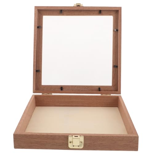SOLUSTRE Transparente Schmuckbox aus Elegantem Sapele-holz mit Klarem Sichtdeckel Quadratischer Aufbewahrungsbox für Ringe Ohrringe Schmetterlings-sammlung und Trockenblumen Platzsparend SOLUSTRE Transparente Schmuckbox aus Elegantem Sapele-holz mit Klarem Sichtdeckel Quadratischer Aufbewahrungsbox für Ringe Ohrringe Schmetterlings-sammlung und Trockenblumen Platzsparend von SOLUSTRE