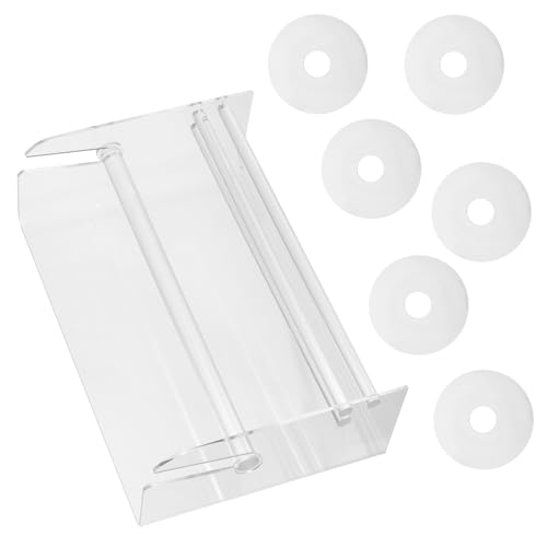 SOLUSTRE Transparenter Aufkleberrollenhalter Verstellbar Etikettenspender Büro Desktop Organizer Stickerhalter Robust und Übersichtlich von SOLUSTRE
