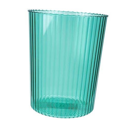 SOLUSTRE Transparenter Mülleimer aus Robustem Kleiner Runder Abfallbehälter ohne Deckel Praktischer Papierkorb für Schlafzimmer und Küche Platzsparend und Stilvoll im Modernen Design von SOLUSTRE