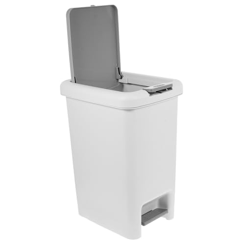 SOLUSTRE Treteimer mit Deckel Handbetätigter Mülleimer für Enge Räume für Bad Schlafzimmer und Küche Robust Platzsparend und Hygienisch von SOLUSTRE