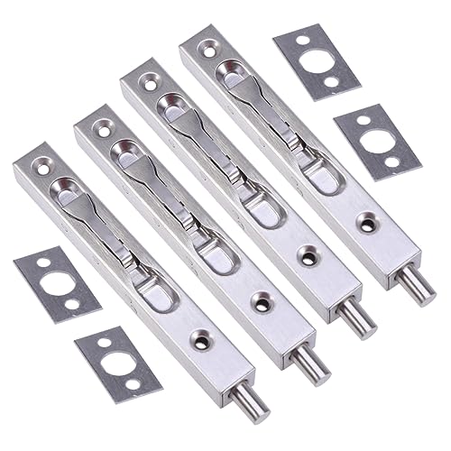 SOLUSTRE Sicherheitsriegel für Das Home Office 4er-Pack Edelstahl-Riegel Versicherungs-türschnalle Türschloss Stabile Verbindung 20 3 cm von SOLUSTRE