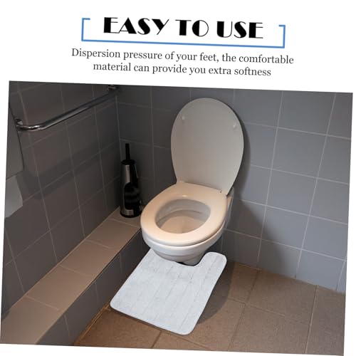 SOLUSTRE U-förmige Badezimmermatte aus Fleece Rutschfester Weicher Wc-fußbodenmatte Waschbarer Absorbierender Toilettenfußpad für Senioren Schwangere Silber SOLUSTRE U-förmige Badezimmermatte aus Fleece Rutschfester Weicher Wc-fußbodenmatte Waschbarer Absorbierender Toilettenfußpad für Senioren Schwangere Silber von SOLUSTRE