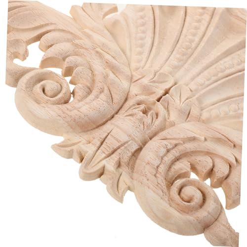 SOLUSTRE Unbemalte Holzapplikation Europäisches Geschnitztes Holzornament Eck-onlay Möbelverzierung Dekorative Holzleisten für Türen Schränke Wände von SOLUSTRE