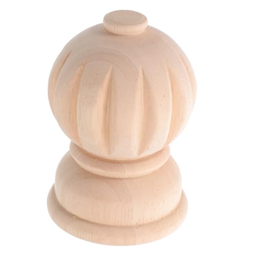 SOLUSTRE Unlackierte Kürbisform Treppenpost Dekorative Handlauf Säulen für DIY Möbel Heimdekoration Robustes Holz Installieren Europäischer Stil von SOLUSTRE