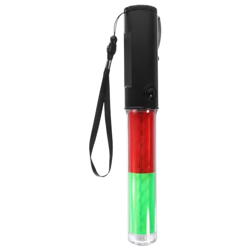SOLUSTRE Verkehrsstab 26 Cm Led-Verkehrskontroll-Nachtstäbe Luftrangier-Signalstab Konzert-Leuchtstab Für Flughafen-Parkautos Rot Grün, 9G57519000CW17P lichtstab von SOLUSTRE