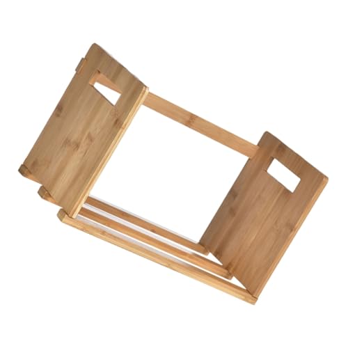 SOLUSTRE Verstellbares Mini Bücherregal aus Poliertem Erweiterbarer Desktop Bücherhalter mit Schrauben Einfacher Aufbau als Kompakter Schreibtisch Organizer für Zuhause und Büro von SOLUSTRE