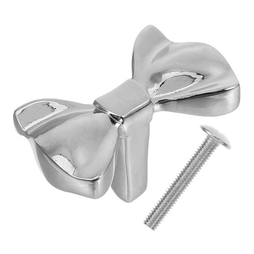 SOLUSTRE Vintage Bow Shape Schubladengriff aus Robustem Messing Dekorativer Möbelknopf für Schränke und Kommoden Einfache Montage Modisches Design Einzigartige Türknöpfe im Silberfarben SOLUSTRE Vintage Bow Shape Schubladengriff aus Robustem Messing Dekorativer Möbelknopf für Schränke und Kommoden Einfache Montage Modisches Design Einzigartige Türknöpfe im Silberfarben von SOLUSTRE