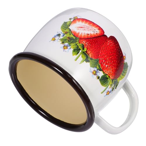 SOLUSTRE Vintage Emaille Becher für Kalte Getränke Robuster Kaffeebecher aus Emaille für Zuhause und Unterwegs und Langlebig Leicht und Praktisch mit Griffigem Henkel von SOLUSTRE