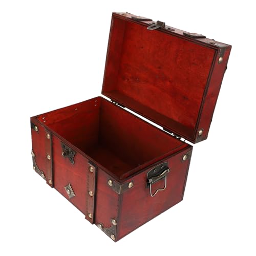 SOLUSTRE Vintage Holz Aufbewahrungsbox mit Schloss Antike Holztruhe für Schmuck und Büro Robuste Haushaltsbox zur Tischorganisation Dekorativer Holzbehälter für Schlüssel und Kleinteile SOLUSTRE Vintage Holz Aufbewahrungsbox mit Schloss Antike Holztruhe für Schmuck und Büro Robuste Haushaltsbox zur Tischorganisation Dekorativer Holzbehälter für Schlüssel und Kleinteile von SOLUSTRE