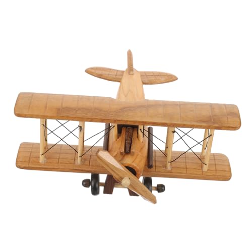 SOLUSTRE Vintage Holz Flugzeug Modell Handgefertigt Retro Desktop Deko Ornament aus Hochwertigem Holz für Büro und Zuhause Stabiles Design Stilvolle Tischdekoration für Flugzeugliebhaber SOLUSTRE Vintage Holz Flugzeug Modell Handgefertigt Retro Desktop Deko Ornament aus Hochwertigem Holz für Büro und Zuhause Stabiles Design Stilvolle Tischdekoration für Flugzeugliebhaber von SOLUSTRE