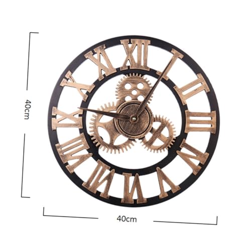 SOLUSTRE Vintage Holz Wanduhr Retro Römische Zahlen Leise Nicht Handgefertigt Mechanisches Design Wohnzimmer Büro Dekoration SOLUSTRE Vintage Holz Wanduhr Retro Römische Zahlen Leise Nicht Handgefertigt Mechanisches Design Wohnzimmer Büro Dekoration von SOLUSTRE
