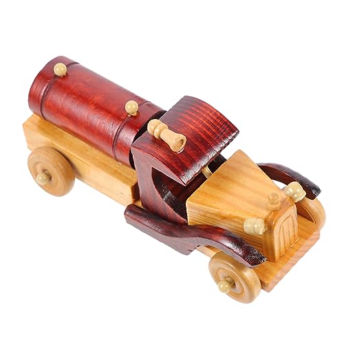 SOLUSTRE Vintage Holzauto Modell Retro Holz Dekoration Retro Stil Holzhandwerk Auto Ornament für Jungenzimmer Desktop Dekoration von SOLUSTRE