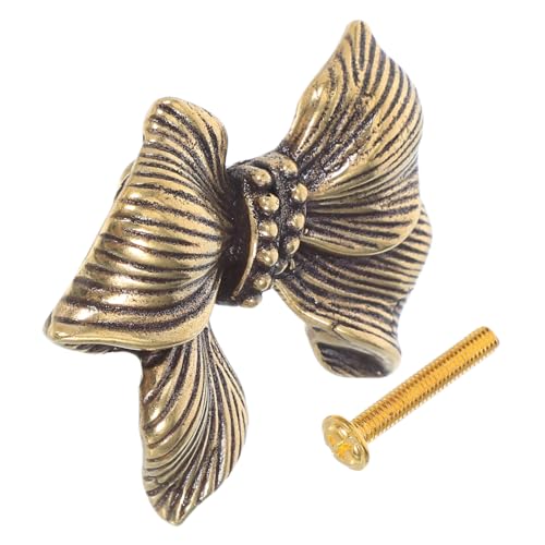 SOLUSTRE Vintage Messing Bowknot Schrankknopf Einzelloch Zuggriff für Schrank Kommode Küche Schlafzimmer Langlebiger Messinggriff mit Zeitlosem Finish und Vielseitigem Einsatz SOLUSTRE Vintage Messing Bowknot Schrankknopf Einzelloch Zuggriff für Schrank Kommode Küche Schlafzimmer Langlebiger Messinggriff mit Zeitlosem Finish und Vielseitigem Einsatz von SOLUSTRE