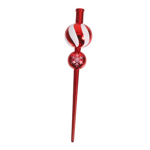 SOLUSTRE Vintage Weihnachtsbaumspitze Kugelförmig Rote Kunststoff Weihnachtsbaumspitze Ornamental Ball Tree Topper für Innen Weihnachtsdeko Büro Festliche Feiertage von SOLUSTRE
